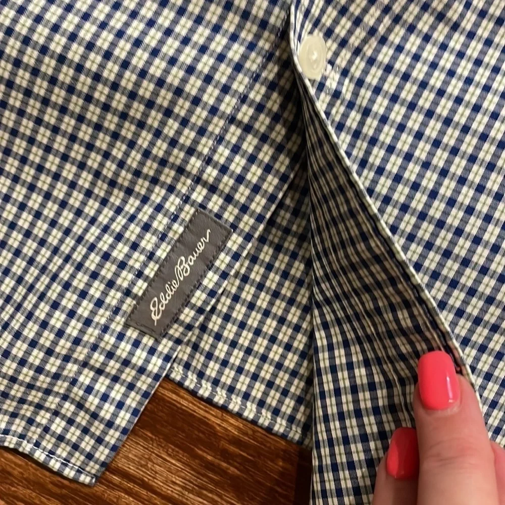 Eddie Bauer NWOT men’s wrinkle free RELAXED fit button down plaid shirt 2XL
